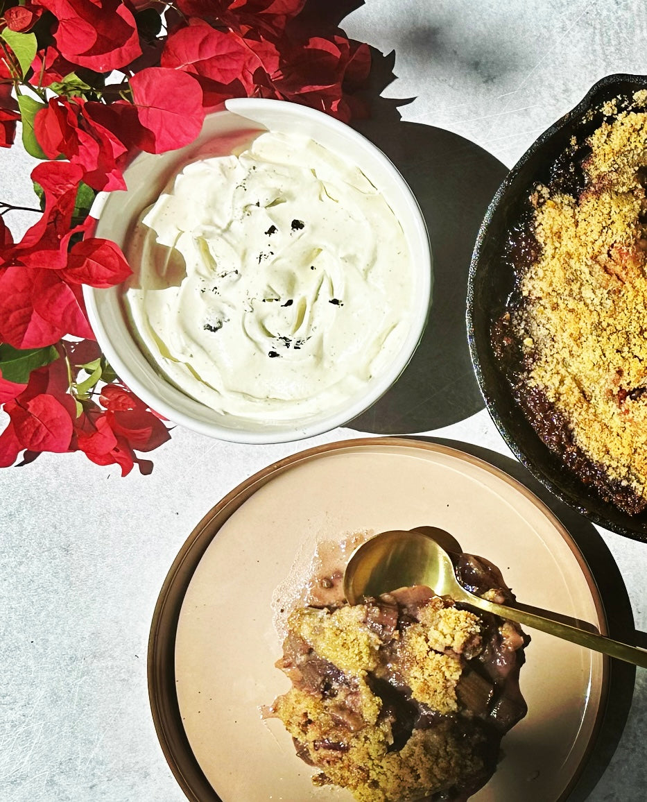 Strawberry, Rhubarb & Rose Crisp