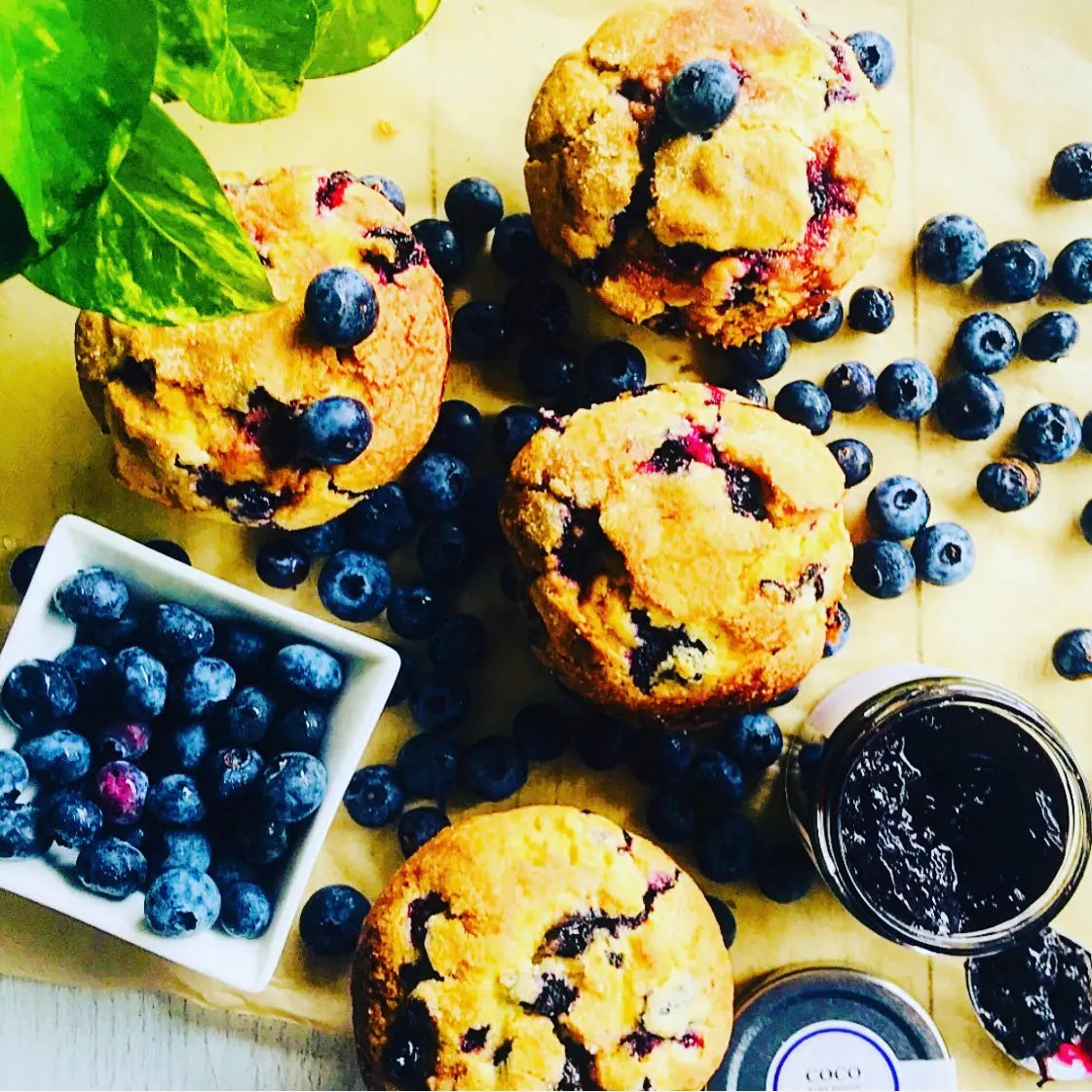 Blueberry Violet Muffins Coco Fine Foods