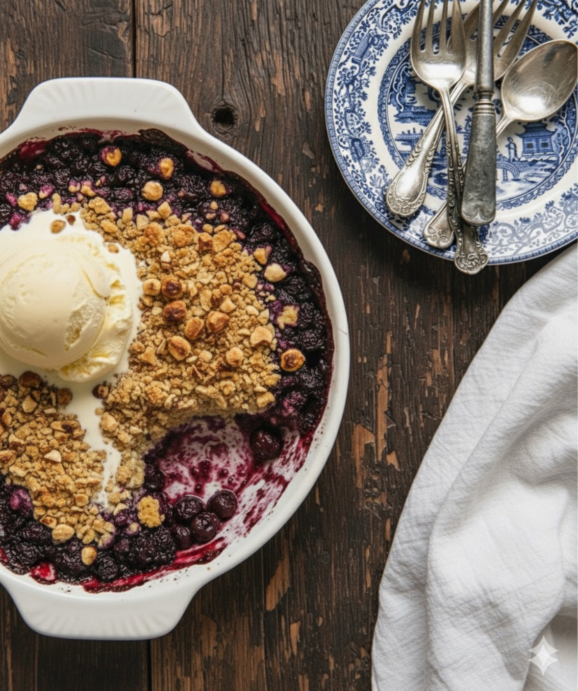 Blueberry Violet Apple Crumble