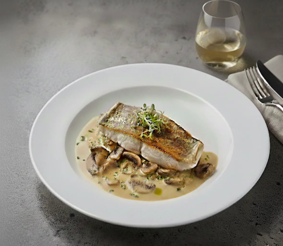 Elegant Fish Fillet with Mushroom Sauce Coco Fine Foods