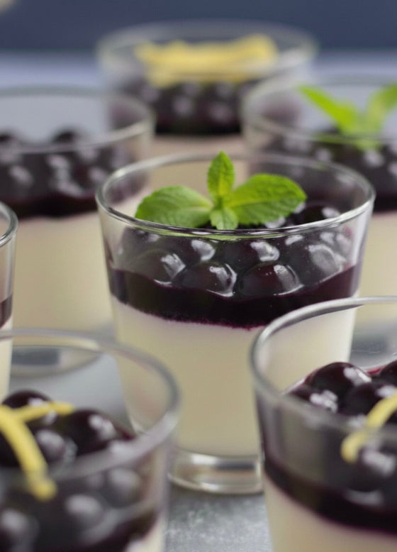 Lemon Posset with Blueberry Violet Jam