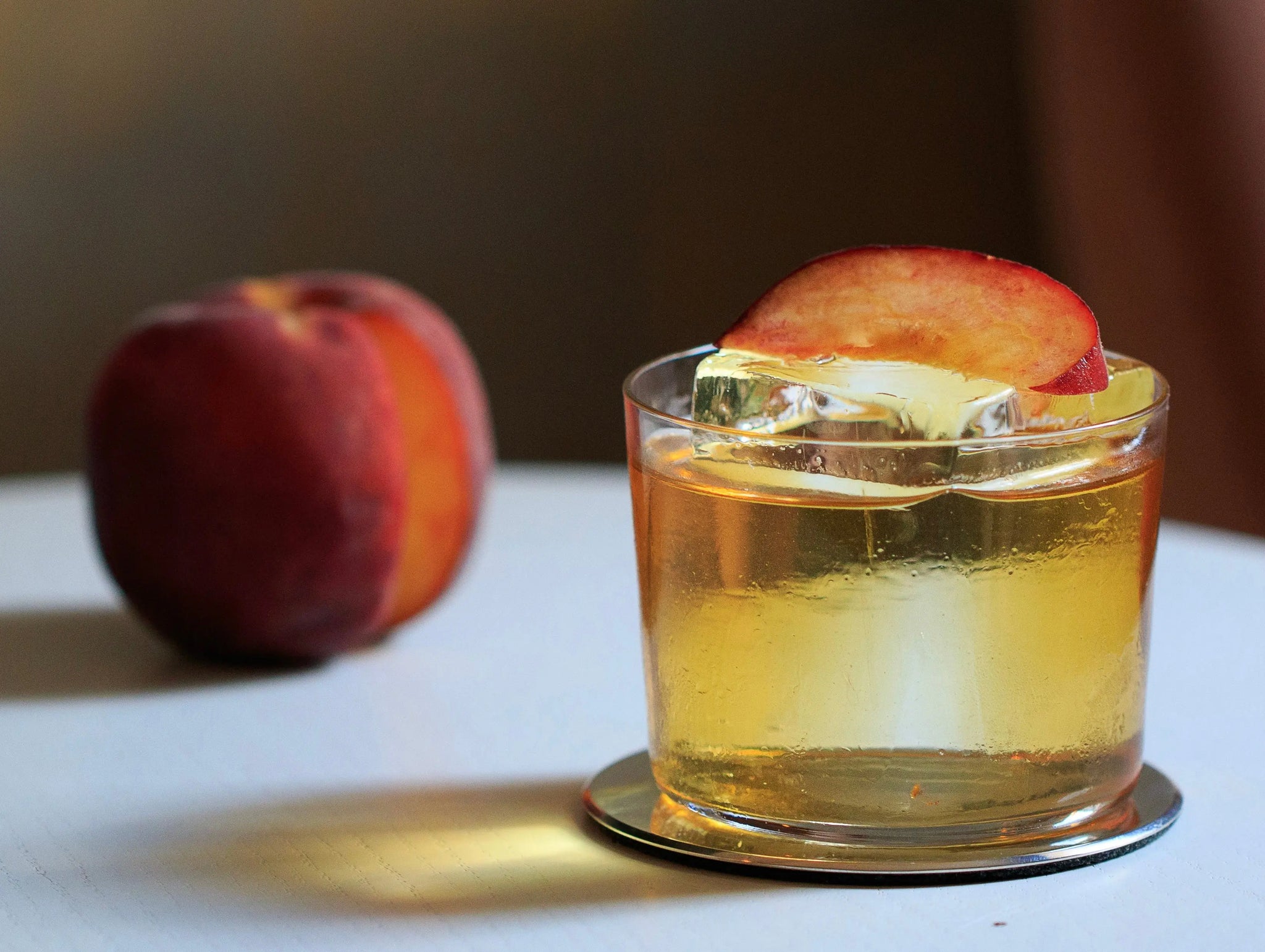 Old Fashioned Cocktail with Peach Saffron Jam Coco Fine Foods