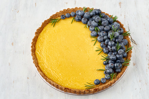 Meyer Lemon Tart with Blueberry Violet Jam